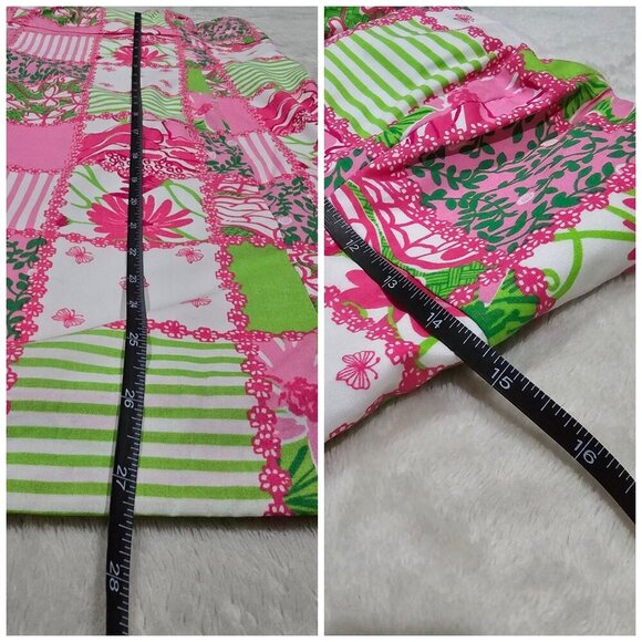 Lilly Pulitzer ✦ Strapless Patchwork Dress ✦ Pink Green Floral Stripe Cotton 2 - Picture 10 of 14